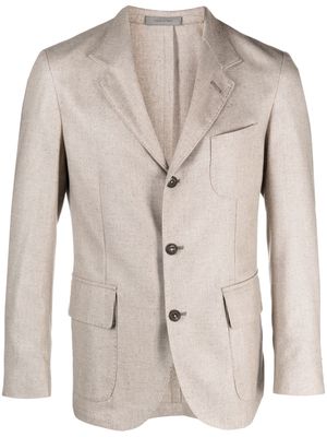 Corneliani single breasted wool-blend blazer - Neutrals