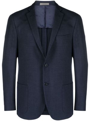 Corneliani single-breasted wool-blend twill blazer - Blue