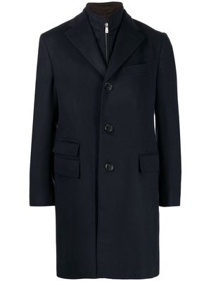 Corneliani single-breasted wool coat - Blue