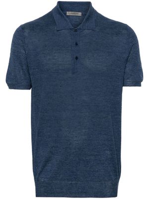 Corneliani speckle-knit polo shirt - Blue