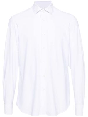 Corneliani spread-collar stretch-jersey shirt - White