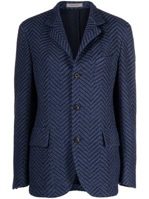 Corneliani tricot-knit virgin wool blazer - Blue