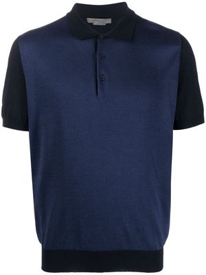 Corneliani two-tone short-sleeve polo shirt - Blue