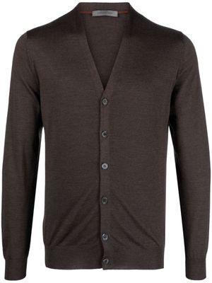 Corneliani V-neck fine-knit cardigan - Brown