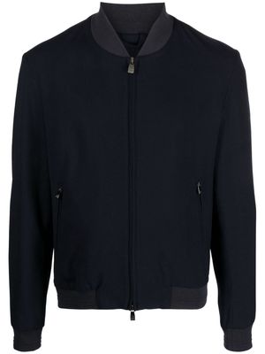Corneliani virgin-wool bomber jacket - Blue