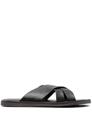 Corneliani Waikiki leather beach sandals - Black