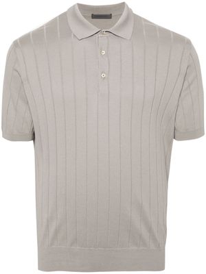 Corneliani wide-ribbed polo shirt - Grey