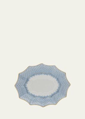 Cornflower Blue Lace Medium Serving Tray