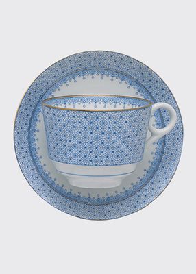 Cornflower Lace Teacup & Saucer Plate