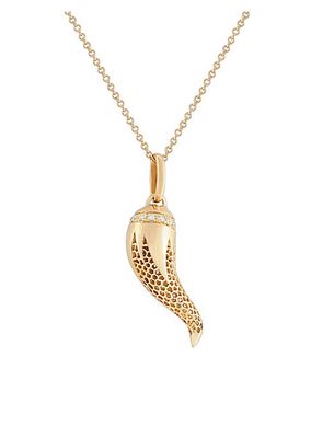 Corno 18K Gold & Diamond Lucky Chilli Horn Necklace