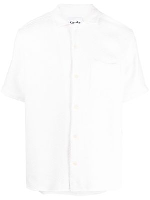 Corridor Acid chevron-texture cotton shirt - White