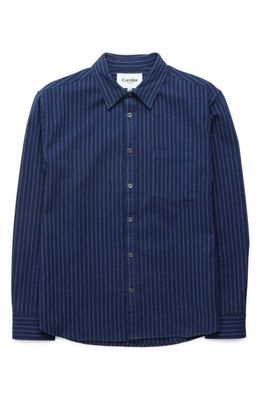 Corridor Bengel Stripe Cotton Button-Up Shirt in Navy