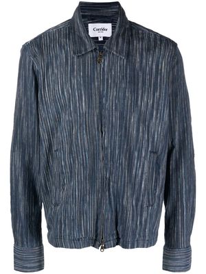 Corridor corded static stripe zip-up jacket - Blue