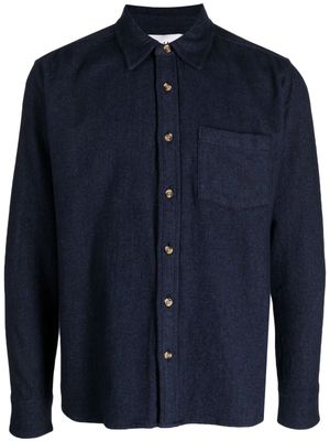 Corridor flannel recycled cotton shirt - Blue