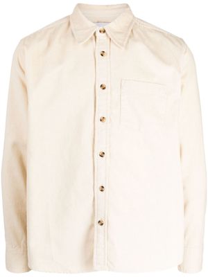 Corridor marbled-button corduroy cotton shirt - White