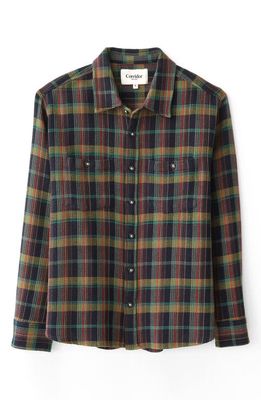 Corridor North Star Plaid Waffle Button-Up Shirt in Mint