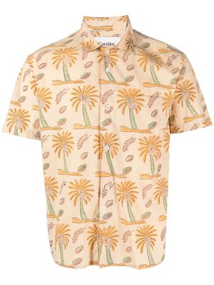 Corridor palm-tree print cotton shirt - Neutrals