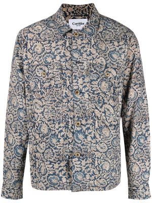 Corridor patterned cotton shirt jacket - MULTI