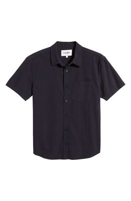 Corridor Seersucker Short Sleeve Button-Up Shirt in Navy