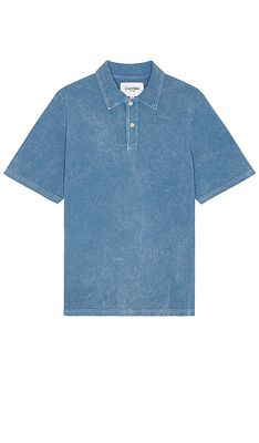 Corridor Washed Short Sleeve Polo in Blue