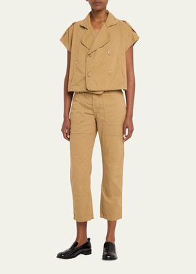 Corrie Cropped Cotton Twill Utility Pants