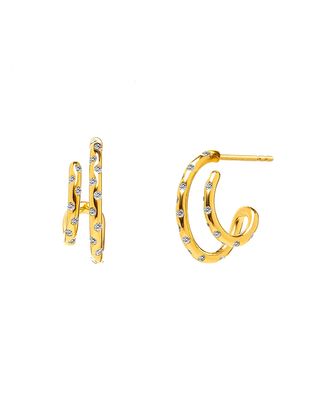 Cosmic Hoop Earrings with Champagne Diamonds