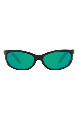Costa Del Mar 61mm Polarized Oval Sunglasses in Black Green