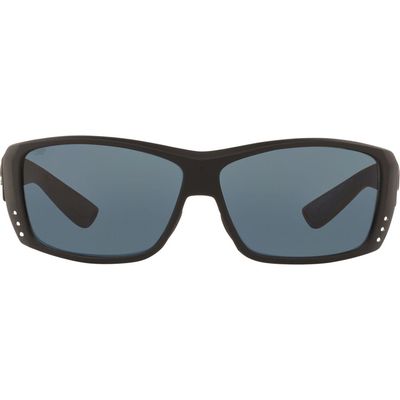 Costa Del Mar 61mm Polarized Rectangle Sunglasses in Dark Grey Black 