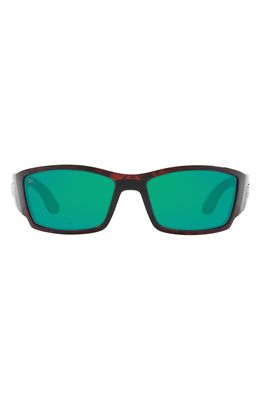 Costa Del Mar 61mm Polarized Wraparound Sunglasses in Light Tort