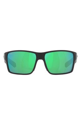 Costa Del Mar 63mm Mirrored Polarized Oversize Square Sunglasses in Green Mirror 