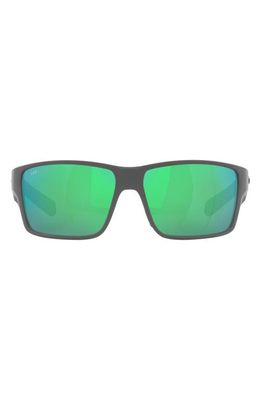 Costa Del Mar 63mm Mirrored Polarized Oversize Square Sunglasses in Matte Green 