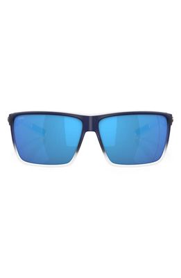 Costa Del Mar 63mm Polarized Oversize Square Sunglasses in Dark Blue