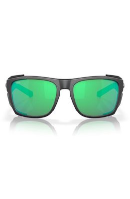 Costa Del Mar King Tide 6 58mm Polarized Rectangular Sunglasses in Green 