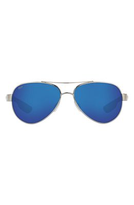 Costa Del Mar Loreto 56mm Mirrored Polarized Aviator Sunglasses in Grey White