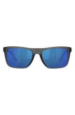 Costa Del Mar Mainsail 55mm Mirrored Polarized Rectangular Sunglasses in Blue Mirror 