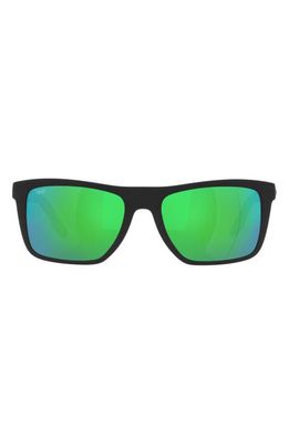 Costa Del Mar Mainsail 55mm Mirrored Polarized Rectangular Sunglasses in Green Mirror 