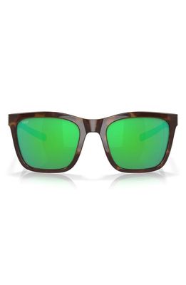 Costa Del Mar Panga 56mm Polarized Square Sunglasses in Green Mirror