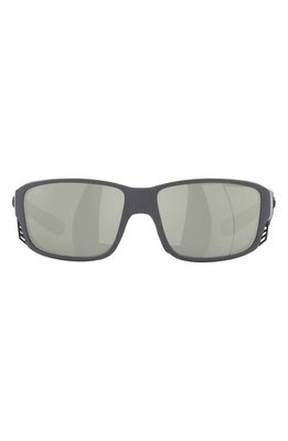 Costa Del Mar Pargo 60mm Mirrored Polarized Square Sunglasses in Silver Grey