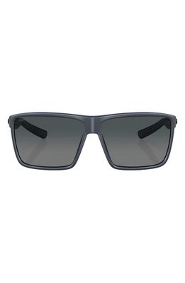 Costa Del Mar Rincon 63mm Gradient Polarized Oversize Rectangular Sunglasses in Grey Gradient