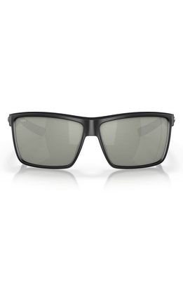 Costa Del Mar Rinconcito 60mm Polarized Rectangular Sunglasses in Silver