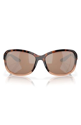 Costa Del Mar Seadrift 58mm Polarized Square Sunglasses in Copper Silver Mirror