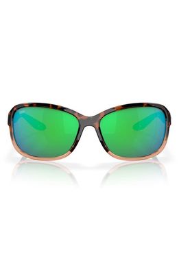 Costa Del Mar Seadrift 58mm Polarized Square Sunglasses in Green 