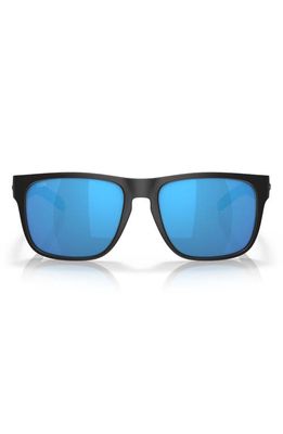 Costa Del Mar Spearo 56mm Polarized Square Sunglasses in Black/Blue
