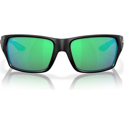 Costa Del Mar Tailfin 57mm Polarized Rectangular Sunglasses in Black Green 