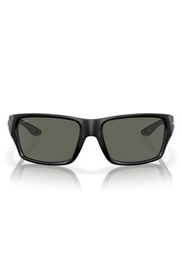 Costa Del Mar Tailfin 57mm Polarized Rectangular Sunglasses in Matte Black