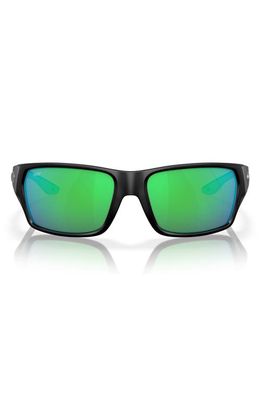 Costa Del Mar Tailfin 60mm Polarized Sunglasses in Black/Green Mirror