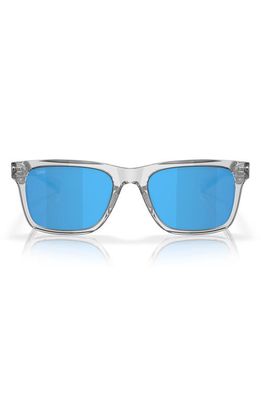 Costa Del Mar Tybee 55mm Polarized Rectangular Sunglasses in Transparent Grey