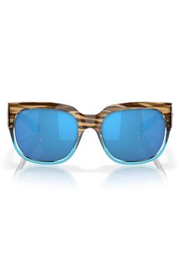 Costa Del Mar Waterwoman 55mm Mirrored Polarized Pillow Sunglasses in Blue Mirror