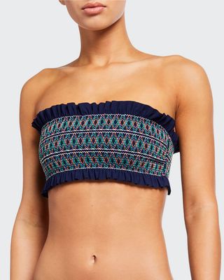 Costa Smocked Bandeau Bikini Top