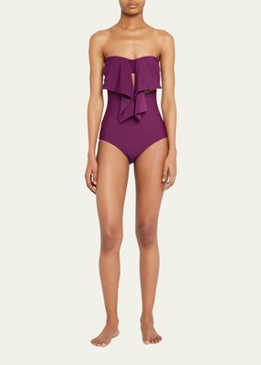 Costanzo Bow Strapless One-Piece Swimsuit